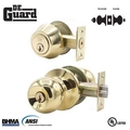 Deguard :Premium Entry Combo Lockset - UL Listed - SC1 Keyway - Polished Brass Finish DBL01-PB-SC1